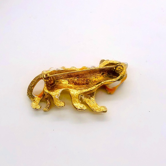 Rare Vintage Signed Weiss Tiger Tiny Enamel Brooch tiger 🐅 - Picture 8 of 8
